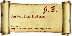 Jurkovics Balázs névjegykártya