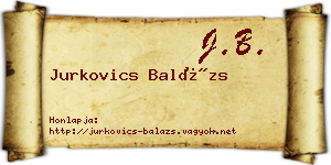 Jurkovics Balázs névjegykártya